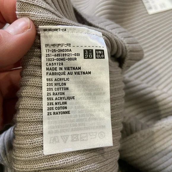 Uniqlo Size XXL Women's Ribbed Sweater - Light Taupe - Picture 3 of 11
